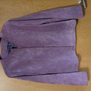 Catherine Stewart Lavender Leather Suede Blazer Catherine - Modern Prep -  EUC
